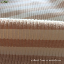 Nouveaux produits GOTS OCS Coton biologique Blend Natural Colored Cotton, 100% Coton Wide Rib Stripe Fabric